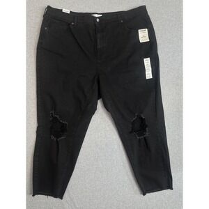 NWT Levis Jeans Black Plus Size‎ 22 Destroyed Knees